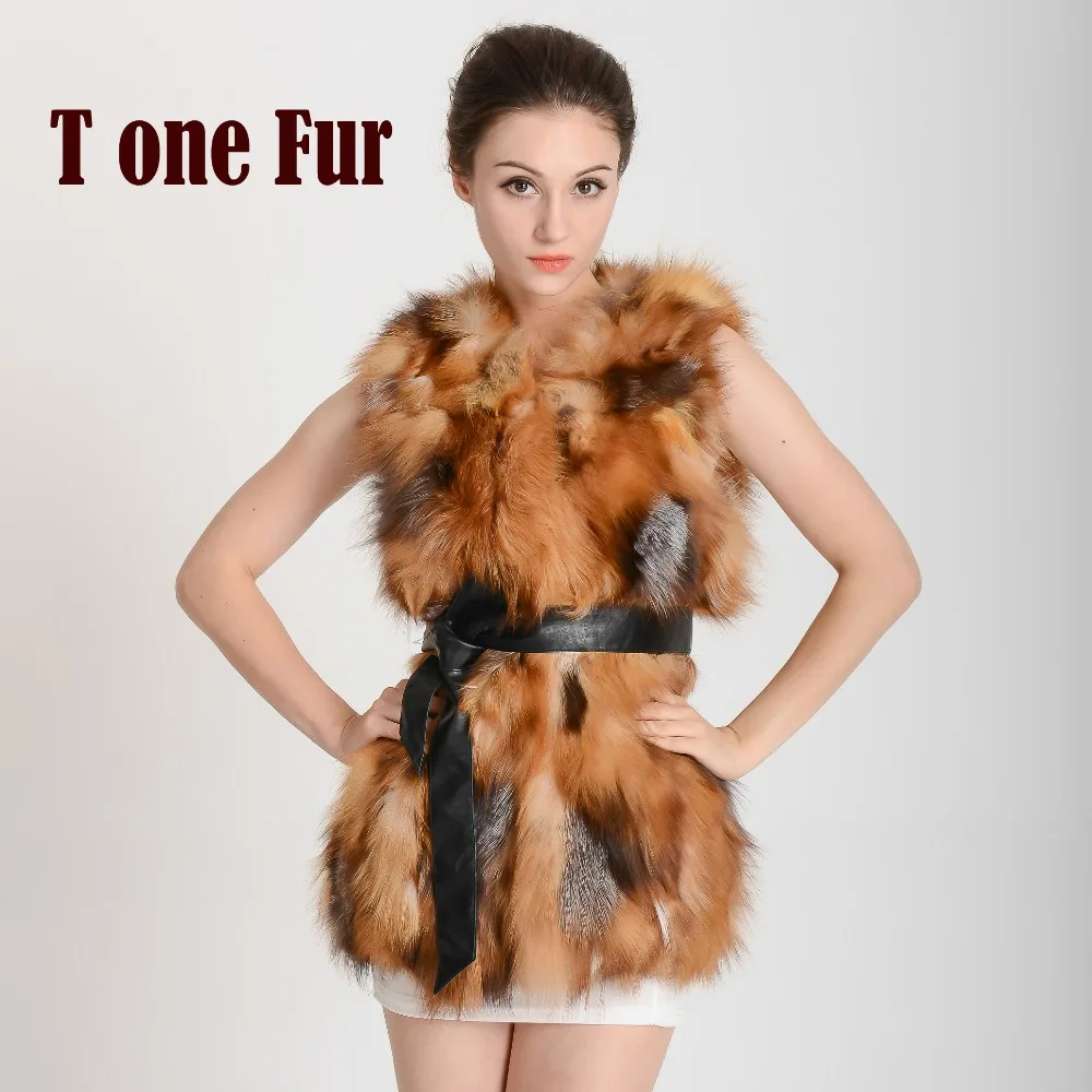 2019 Новое поступление натуральный Лисий мех женский роскошный жилет из лисьего