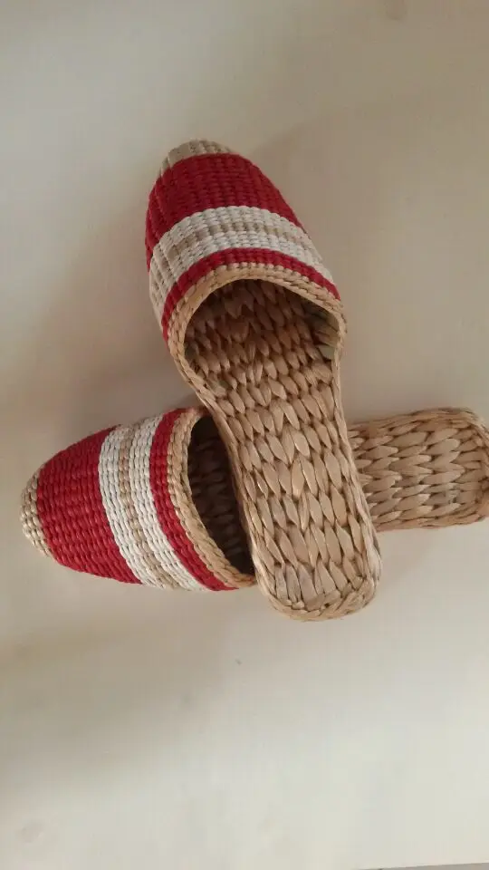 Folk Hand-Woven Deodorant Breathable Leisure Massage Slippers Bulrushes Home Men Or Women Regimen | Обувь