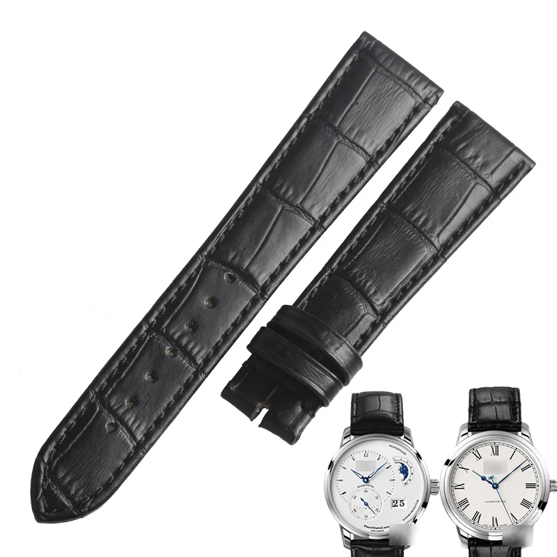 WENTULA Ремешки для наручных часов для Glashutte PANO MATIC лунный ремешок из натуральной коровьей кожи кожаный ремешок