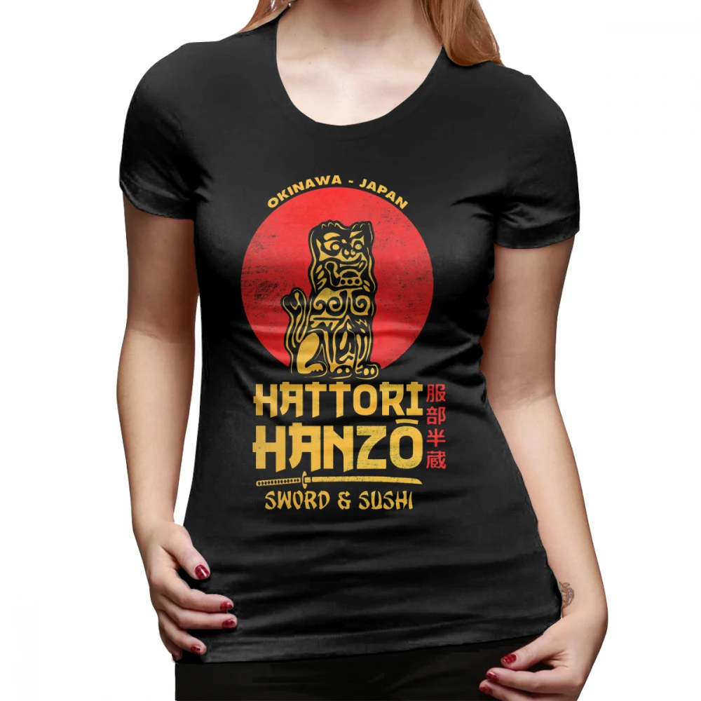 Kill Bill футболка Hattori Hanzo футболка с коротким рукавом 100 хлопчатобумажная женская футболка с круглым вырезом и принтом уличный стиль трендовая женская футболка - Цвет: Черный