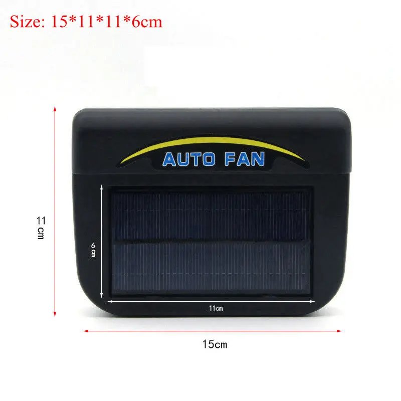 Solar Powered Auto Front/ Rear WIndow Fan 15*11*6cm Eco-Friendly Cooler Exhaust with Rubber Stripping Car Accessories | Автомобили и