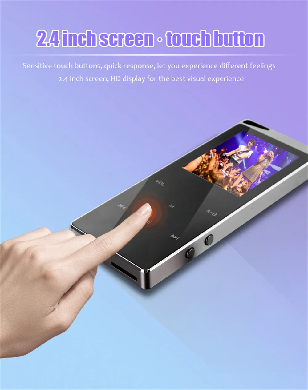Модный музыкальный плеер с Bluetooth 16 Гб MP3 плеер тонкий сенсорный ключ HD студенческий mp3 плеер без потерь 32 ГБ Мини рекордер подарки