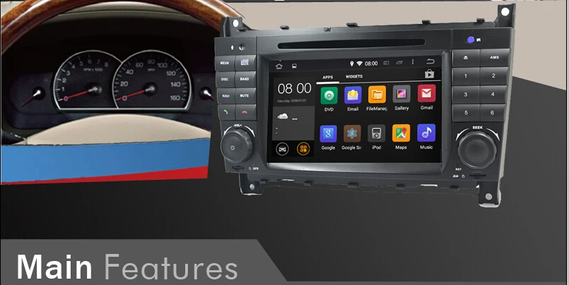 " HD 1024x600 четырехъядерный Android 7,1 автомобильный dvd-плеер для Mercedes W203 android C200 C230 C240 C320 C350 CLK W209 gps РАДИО WiFi 3g