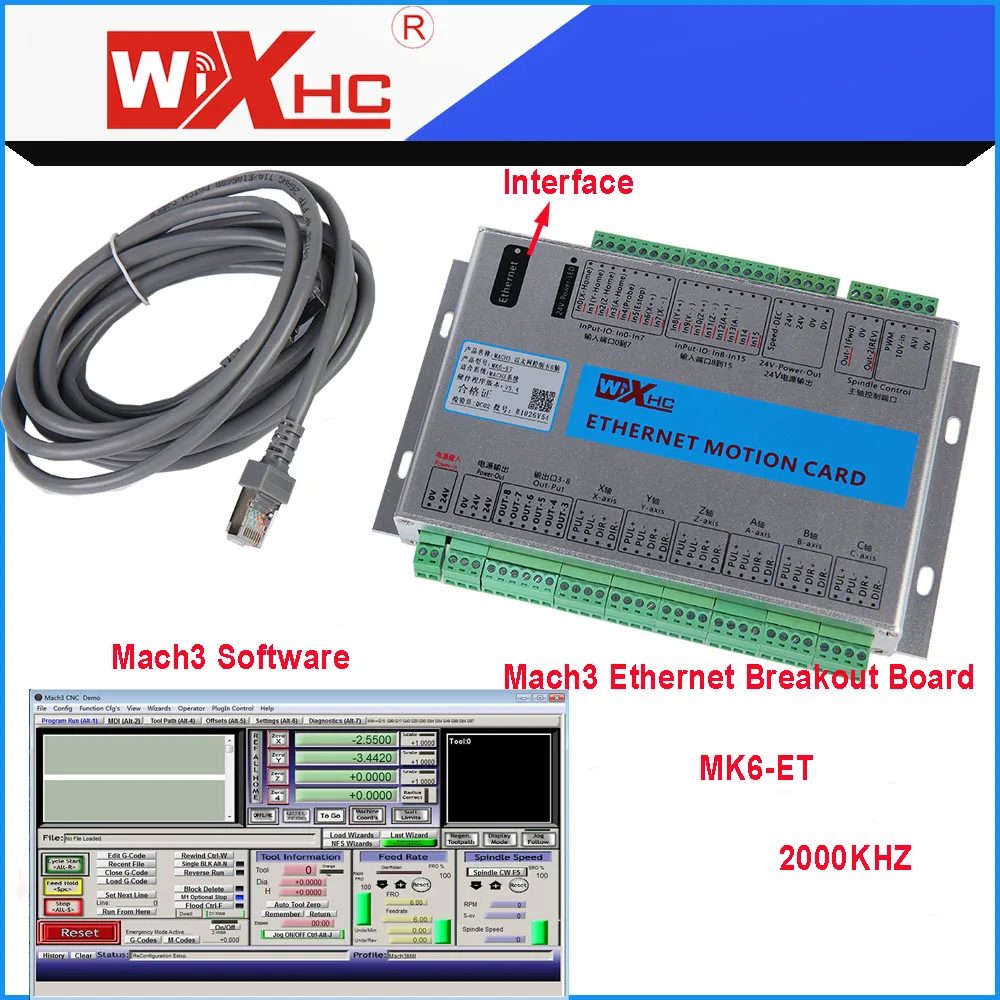 XHC Новое 6 оси Ethernet Mach3 коммутационная плата
