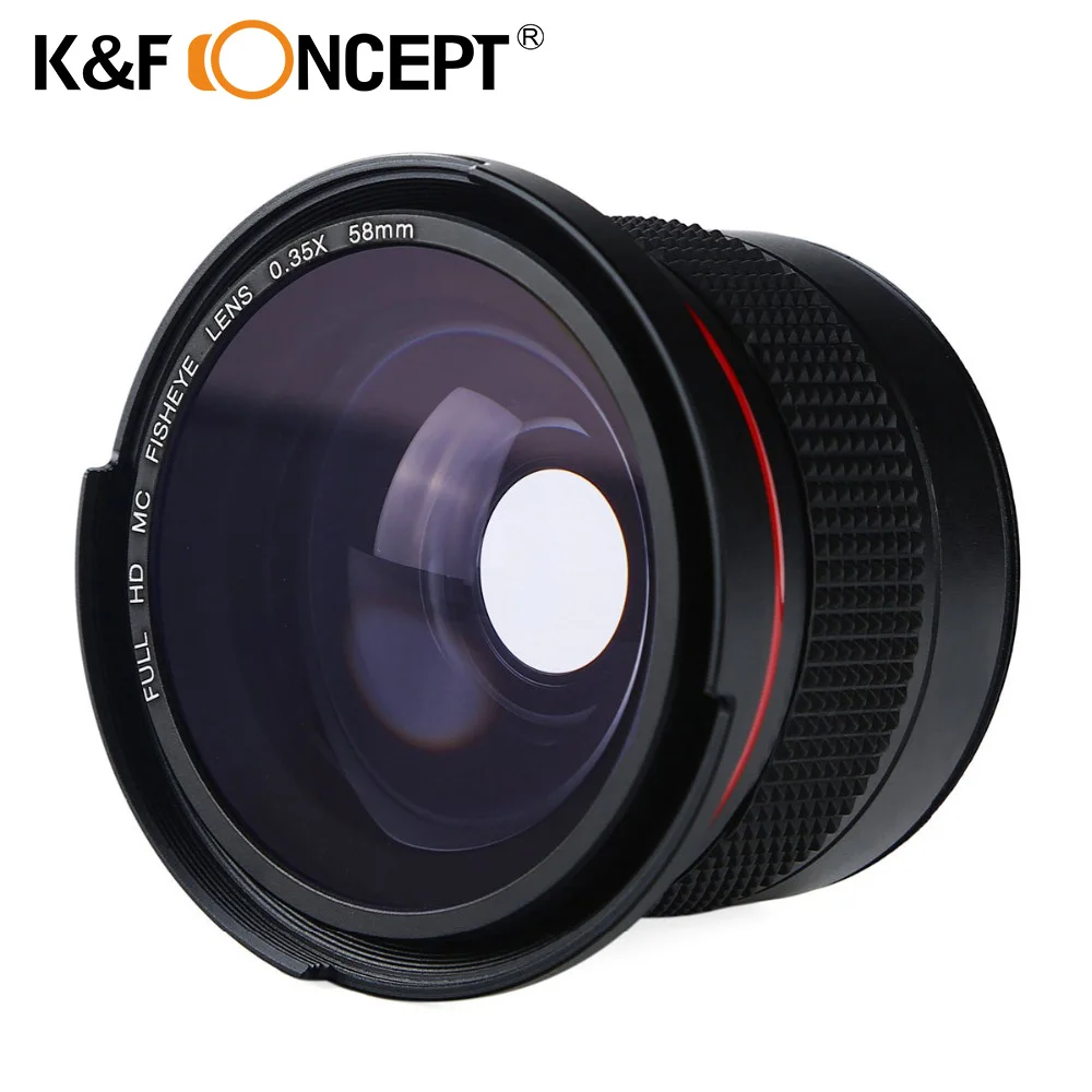 K & F CONCEPT 58 мм 0.35X HD рыбий глаз широкоугольный объектив + макрообъектив крупным