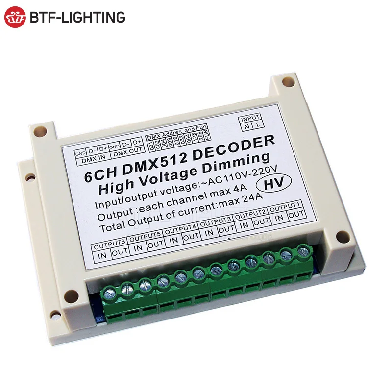 Оптовая Продажа Высокое напряжение Диммер 3CH DMX512 LED декодер DMX диммер | Лампы и