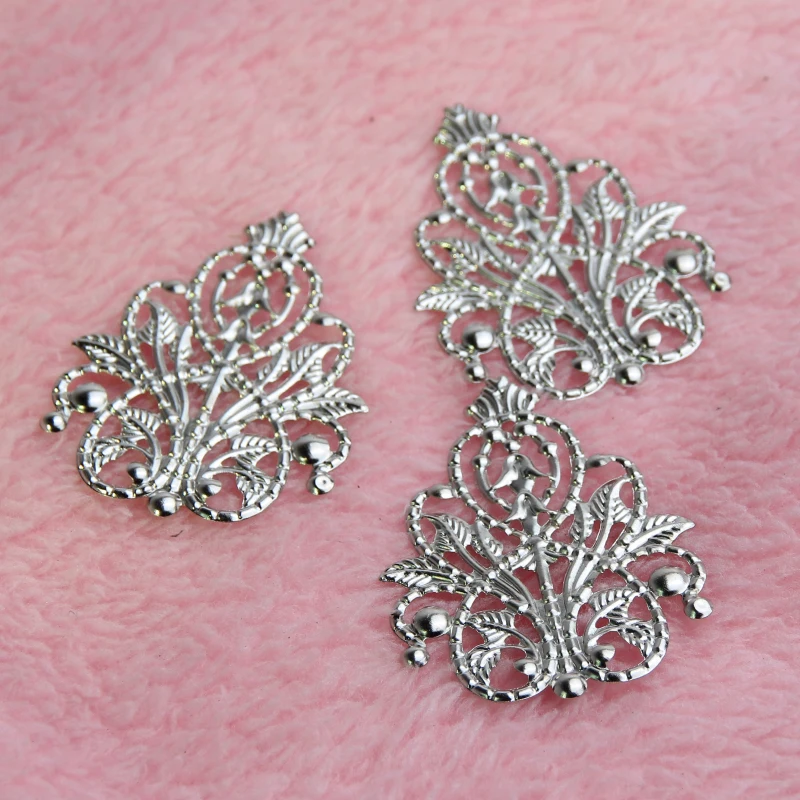 Серебряный тон полые Дизайн цинковый сплав Jewelry Интимные Аксессуары 48x35 мм 20 шт.