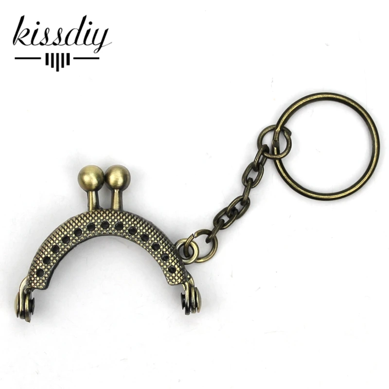 KISSDIY 10 шт. 4 см античная бронза винтажный клатч монета кошелек с металлическим каркасом поцелуй застежка с кольцо для ключей с сумочкой Ручка diy сумка аксессуар