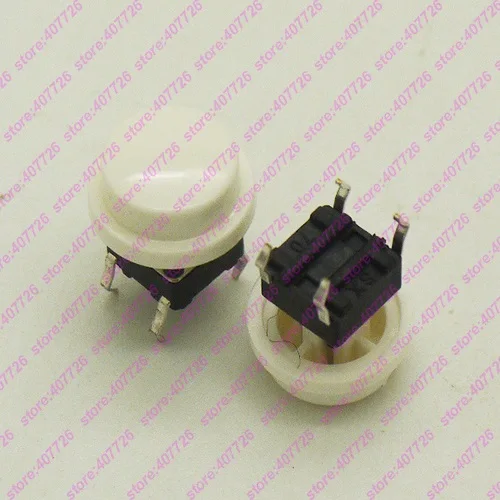 Switch white cap dip 10 шт. 6*6*10,3 мм с круглой крышкой 4PIN DIP& SMT Мгновенный Такт Кнопка Верхняя квадратная головка тактические ключи переключатель мини кнопка - Цвет: Switch white cap dip