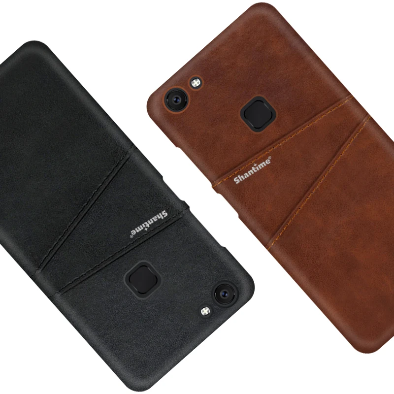 Luxury Vintage Leather Back Cover For Vivo V7 Plus Phone Case Card Slot PU | Мобильные телефоны и аксессуары