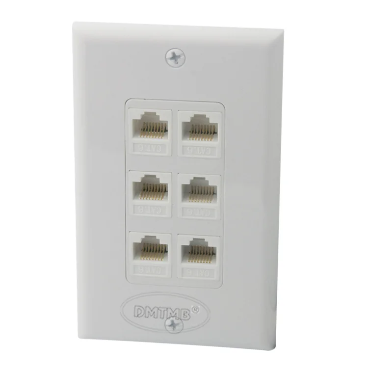 1 комплект 6 X CAT6 RJ45 настенная пластина с женским и разъемами|rj45 wall plate|wall platerj45 |