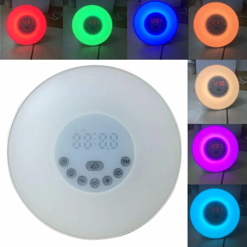 Цифровой светодиодный Будильник с 3 розетками цветной будильник имитацией