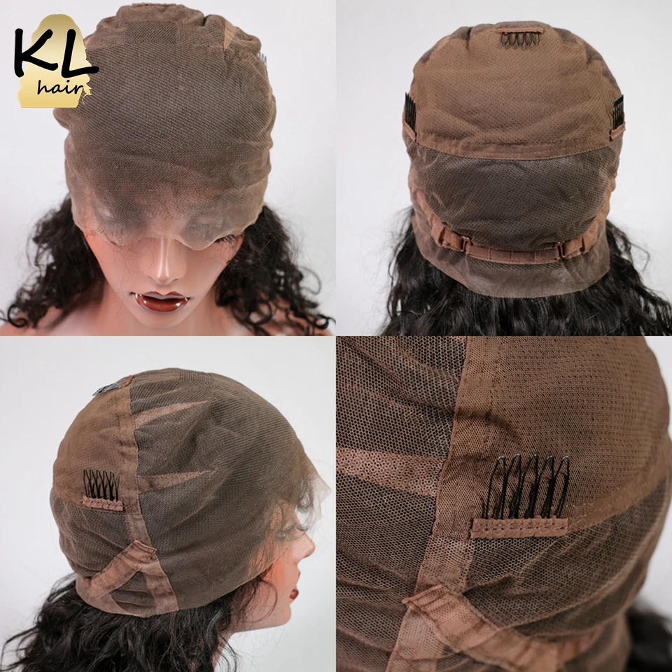 KL Hair полностью кружевные человеческие волосы парики для черных женщин афро