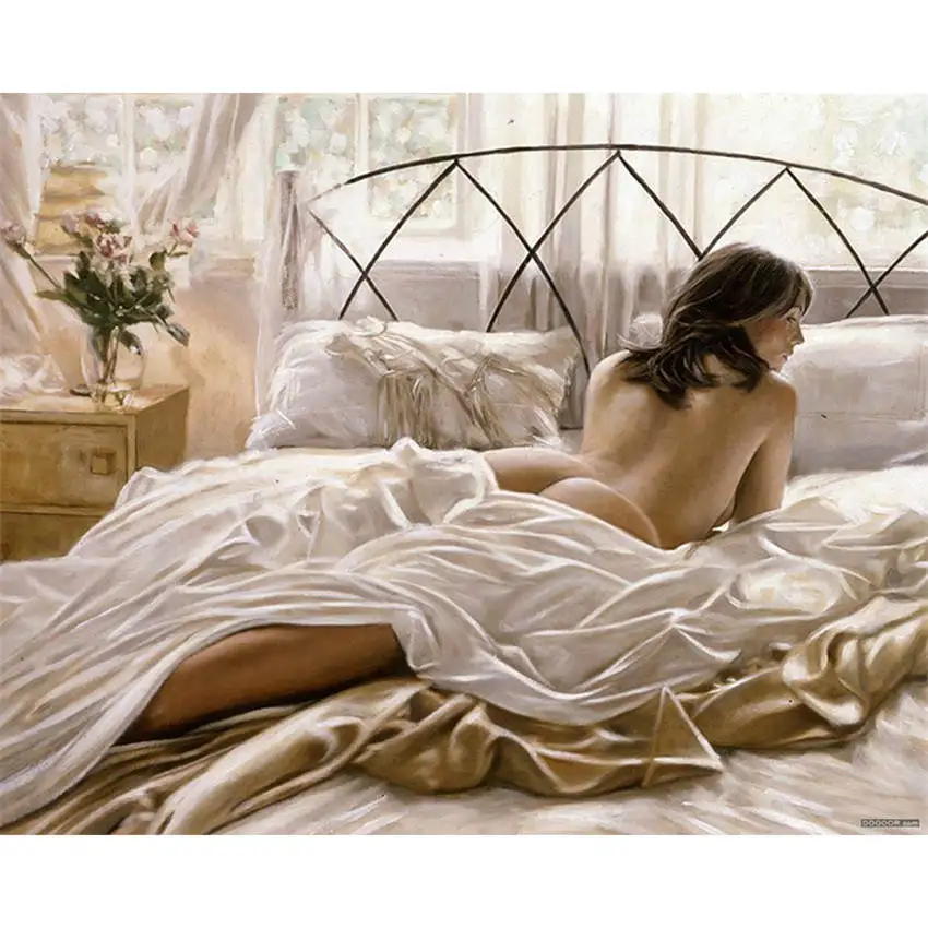 woman painting Раскраска по номерам, краска по номерам, картина, собака, живопись, каллиграфия - Цвет: woman painting