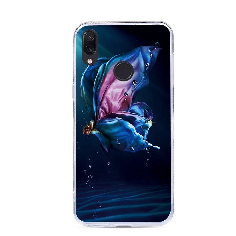 Окрашенный чехол для Xiaomi Redmi Note 7 мягкий силиконовый прозрачный 6 3 дюйма защитные