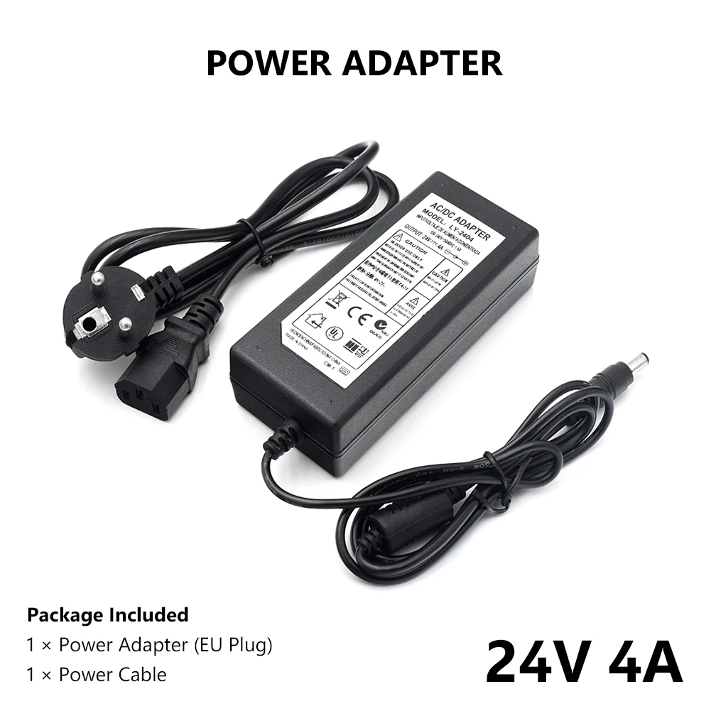 US/EU/UK/AU разъем AC100 240V DC/DC 24V 4A Питание адаптер конвертер Зарядное устройство