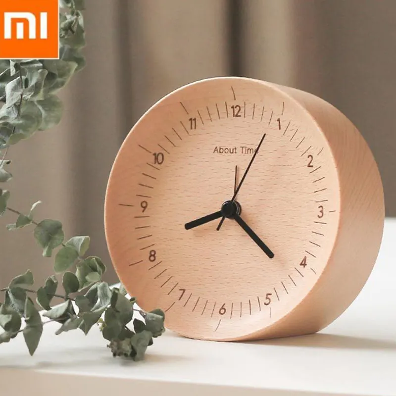 Xiaomi о времени деревянный бесшумный будильник Защита от солнца бренд движение