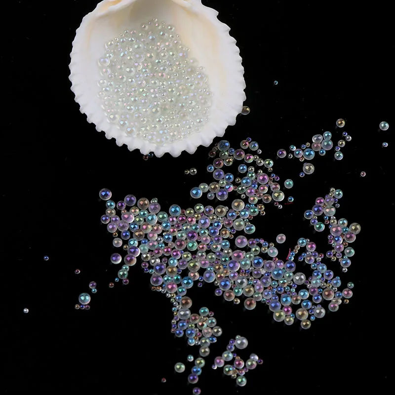 Модные разноцветные прозрачные непористые стеклянные бусины разных размеров с