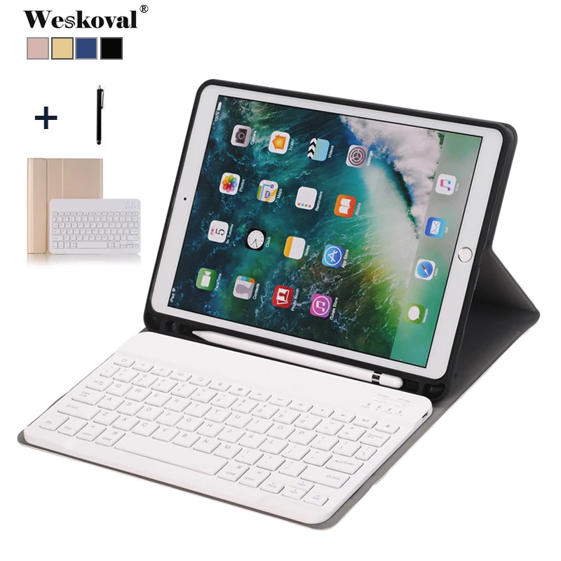 Принципиально для iPad A1893 Чехол для iPad Air 2 1 съемная Wi-Fi Bluetooth клавиатура Стенд чехол для iPad 9,7+ карандаш держатель