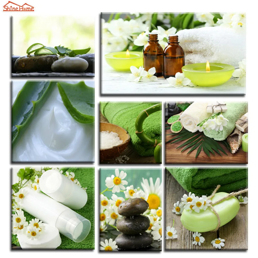 ShineHome-8pcs настенные художественные картины на холсте Печать спа тела ногтей салон