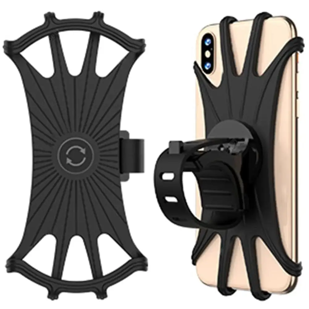 Bike Phone Holder 360 Degrees Rotatable Universal Silicone Mount Buckle Non-slip For Cellphone Handlebar Support Telephone Moto