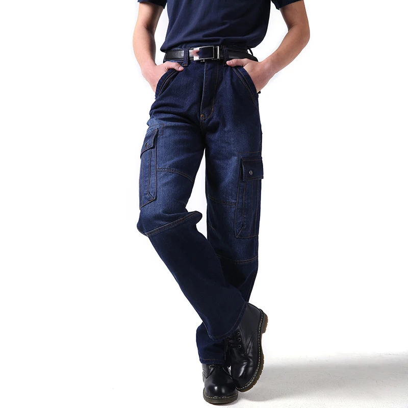 

Джинсы-карго мужские, с несколькими карманами, размера плюс