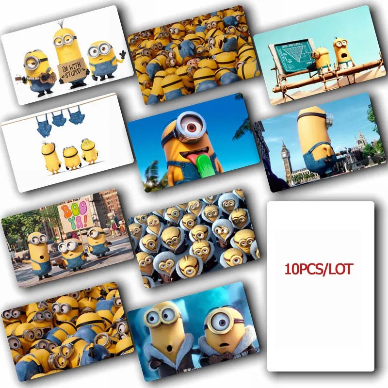 10 Шт. Гадкий я Мультфильм Утолщенной ПЭТФ Кристалл Карты Наклейки Декоративные