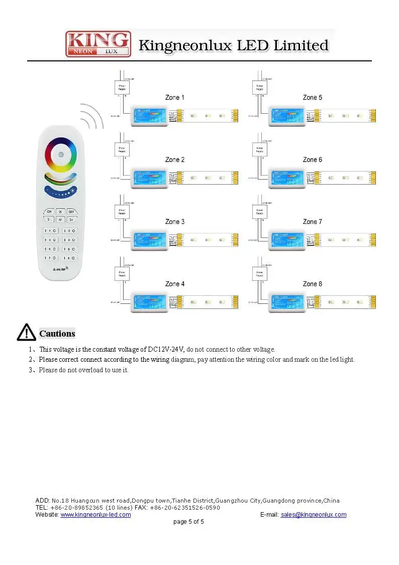 2 4G 8 Беспроводной пульт дистанционного управления RGB + CCT контроллер для