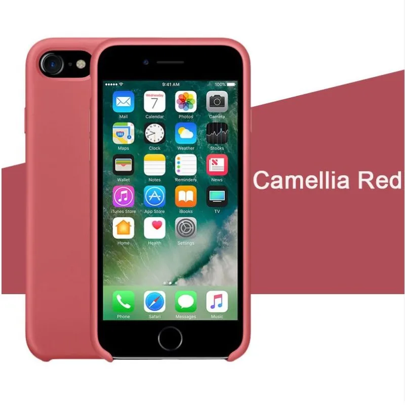 Camellia Чехол для iPhone Xs MAX XR X чехол s для Apple iPhone 7 8 6 s Plus 5S SE официальный стиль силиконовый чехол с логотипом - Цвет: Camellia