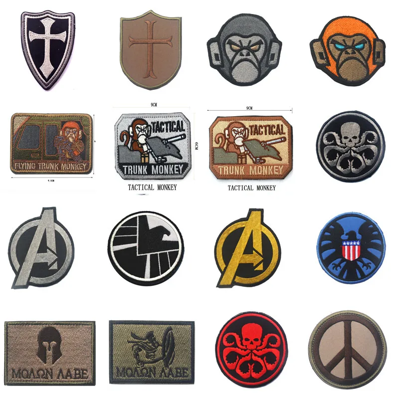 100% вышитая нашивка на руку этикетка тактическая обезьяна DEVGRU Molon Labe тактические