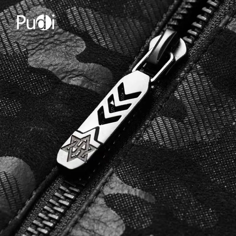 Pudi MT906 Новая модная мужская куртка из натуральной овчины камуфляжная Длинная кожаная куртка с капюшоном зимняя теплая верхняя одежда