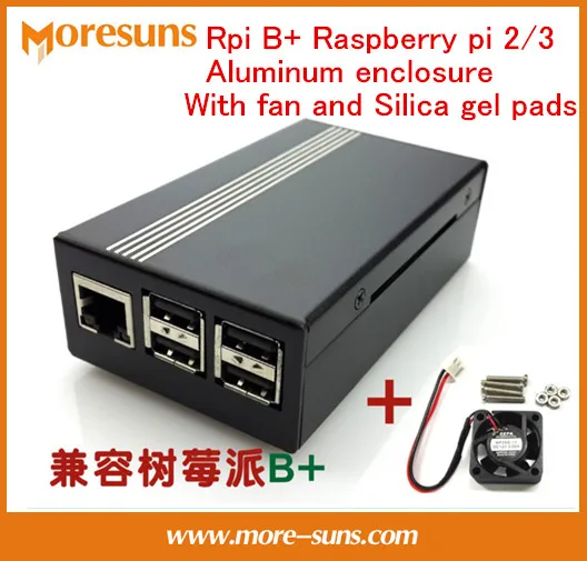 

Корпус из алюминиевого сплава с вентилятором Rpi B + Raspberry Pi 2, 5 шт./лот, 105 х60х32 мм