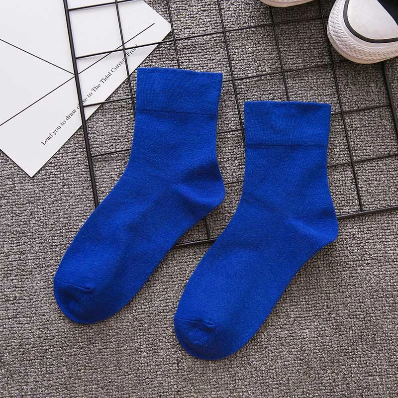 [WPLOIKJD] Harajuku Милые корейский конфетных оттенков носки для женщин желтый серый белый носки для женщин хлопок колледж Стиль Calcetines Mujer Meias