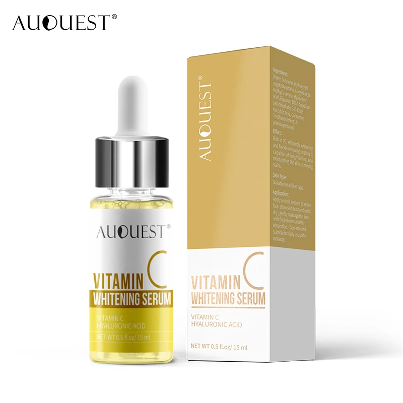 

AuQuest Vitamin C Serum Anti-Aging Anti-wrinkle Whitening Moisturizing Vc Face Serum 15ml Fade Dark Spot Essence Skin Face Care