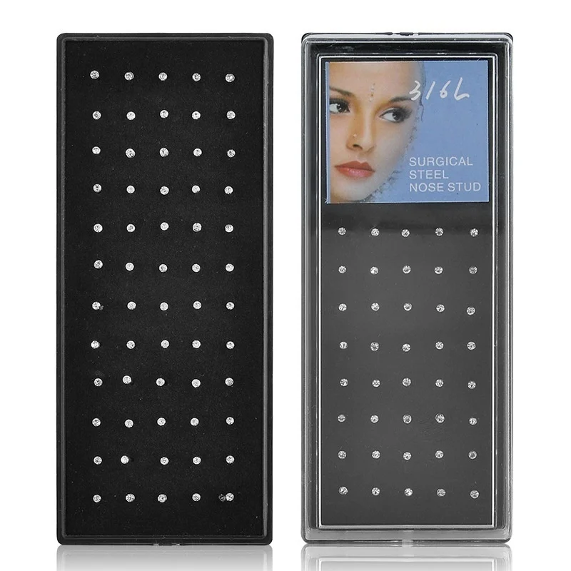 Набор кристальных носоупоров из нержавеющей стали для женщин и девушек 60