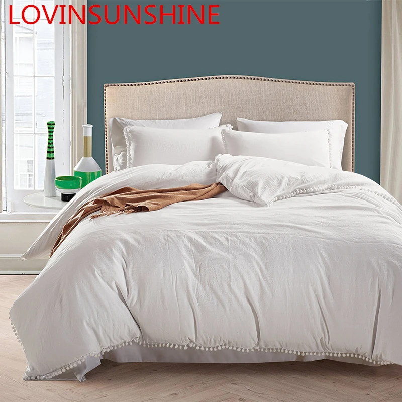 LOVINSUNSHINE King пододеяльник набор королева одеял для кровати однотонный белый