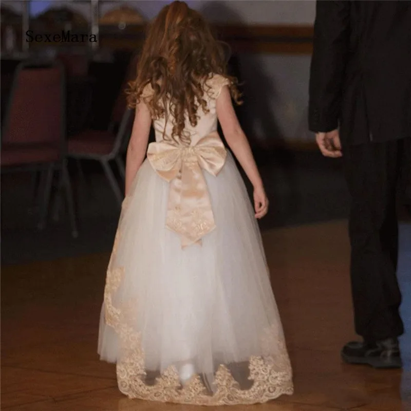 Хорошо спроектированное Тюлевое платье с цветочным узором для девочек кружево