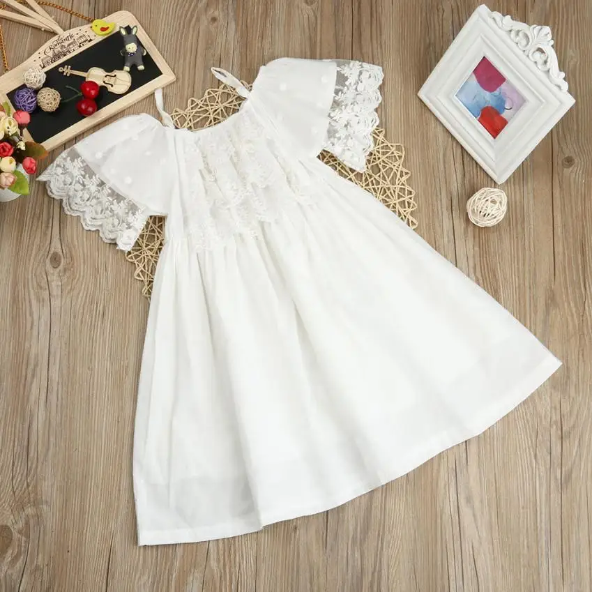 2018 Summer Beachwear Girls Dresses Princess Girl Dress kids White Lace Children Clothes dress vestido infantil | Детская одежда и