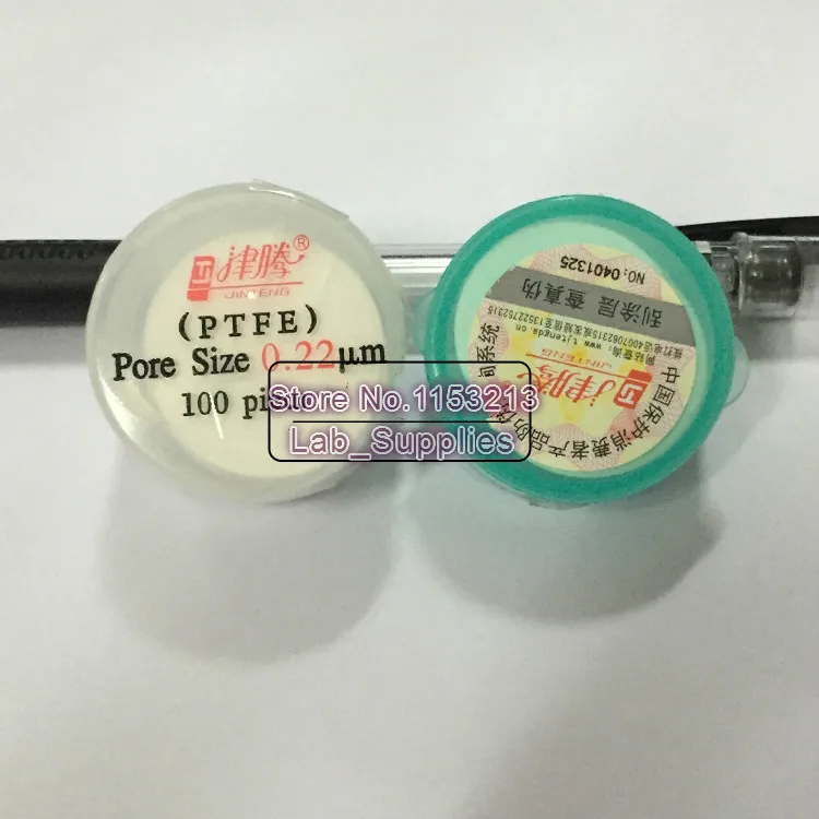 Микропористые мембраны фильтра гидрофильные PTFE 13 мм/25 мм 0.45um/0.22um PTFE микро мембранные фильтры 100 шт/pk JIN TENG бренд