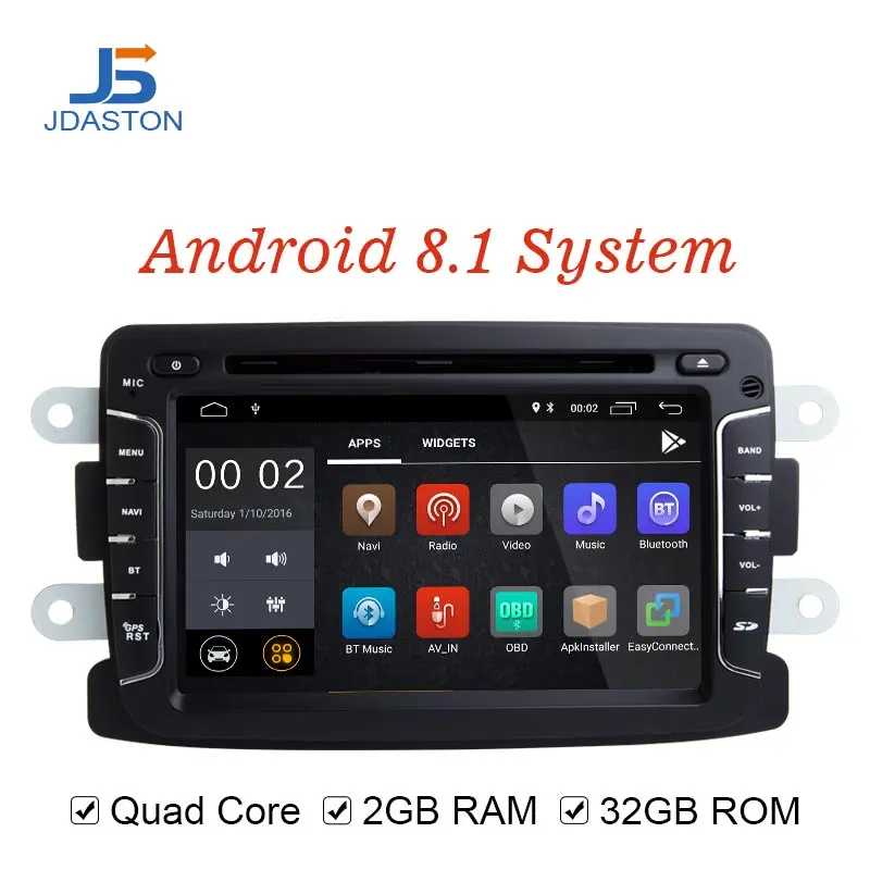 JDASTON Android 8 1 Din Автомобильный мультимедийный плеер для DACIA sandero Duster Renault Captur Lada Xray 2