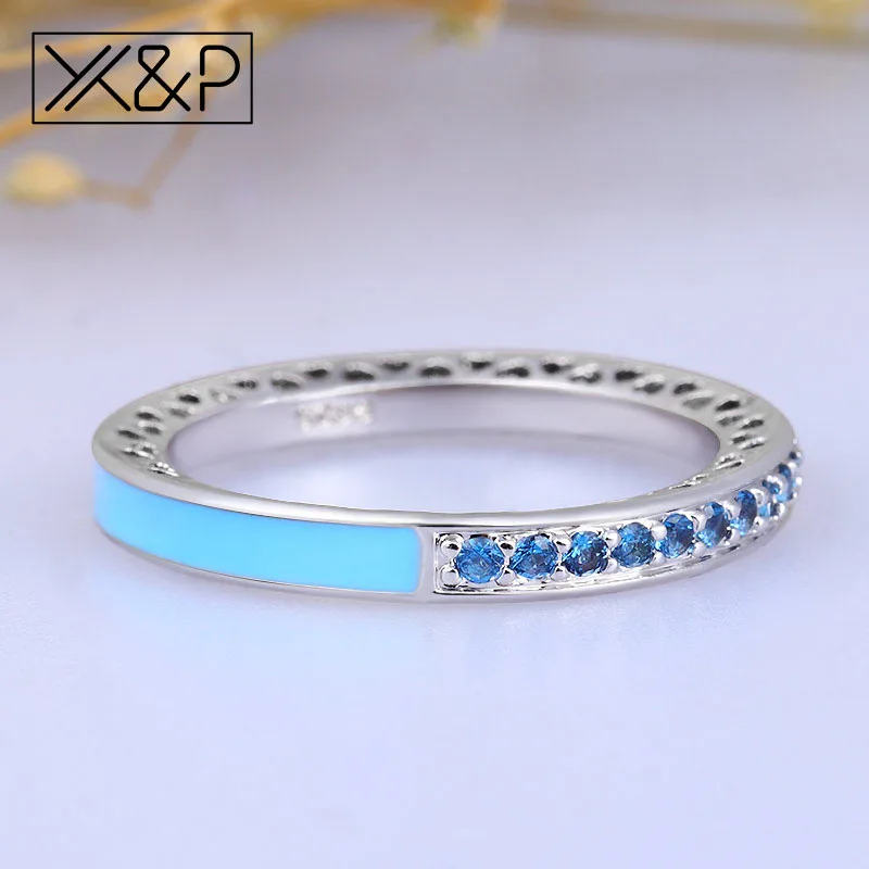 X& P модный шарм 925 Серебряные кольца для мужчин и женщин День матери лучистые сердца светильник с розовой эмалью прозрачное кольцо ювелирные изделия
