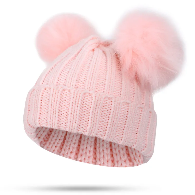 Новинка 2018 зимняя однотонная Вязаная Шапка бини для мальчиков и девочек теплая