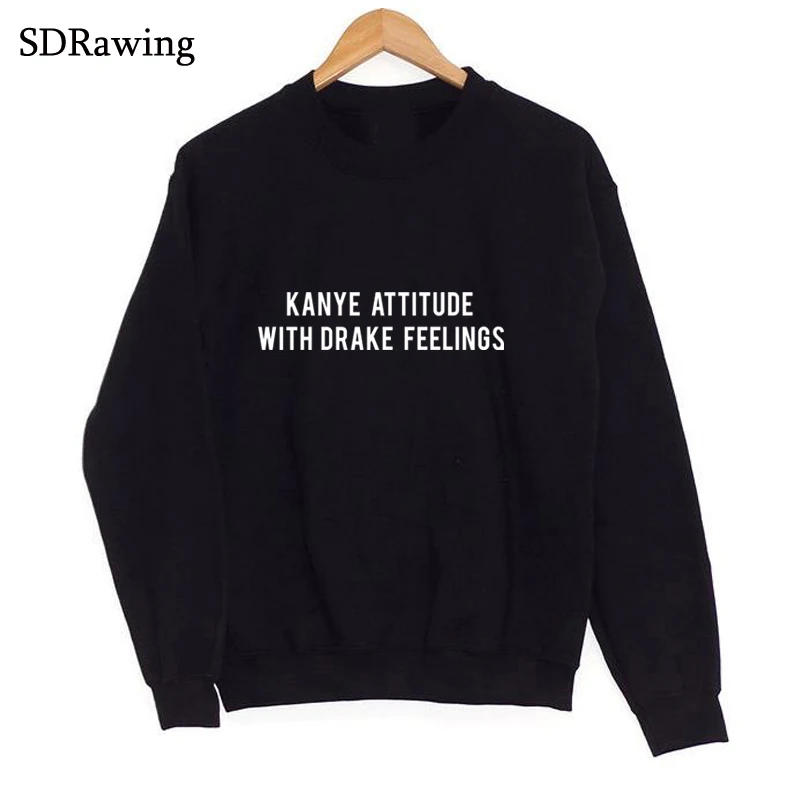 Женский джемпер Kanye повседневный с принтом в виде чувства Дрейка Забавный черный