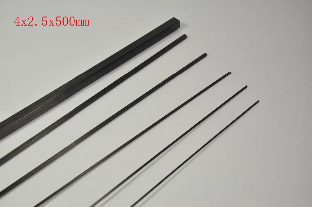 5 шт. квадратной трубки из углеродного волокна 4x2 5x500 мм|carbon fiber tube|carbon square tubecarbon tube |