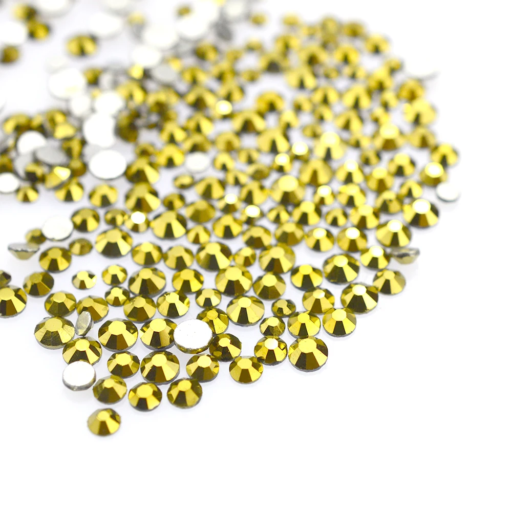 Стразы для дизайна ногтей 500 шт. с 3D кристаллами золотого руда Flatback алмазные
