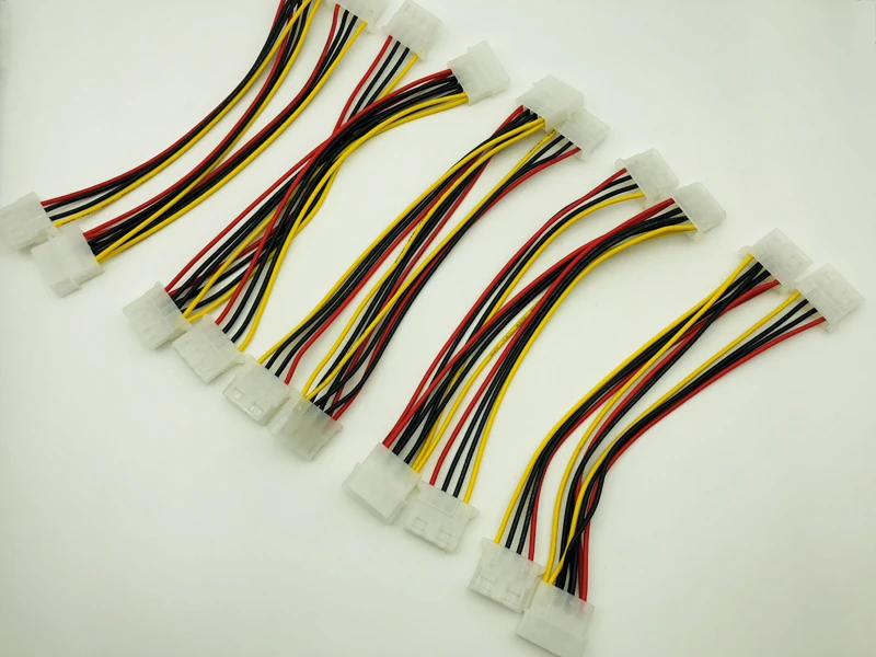 

5 шт., кабель питания с 4-контактным разъемом Molex «папа» на 3 порта Molex IDE «мама»
