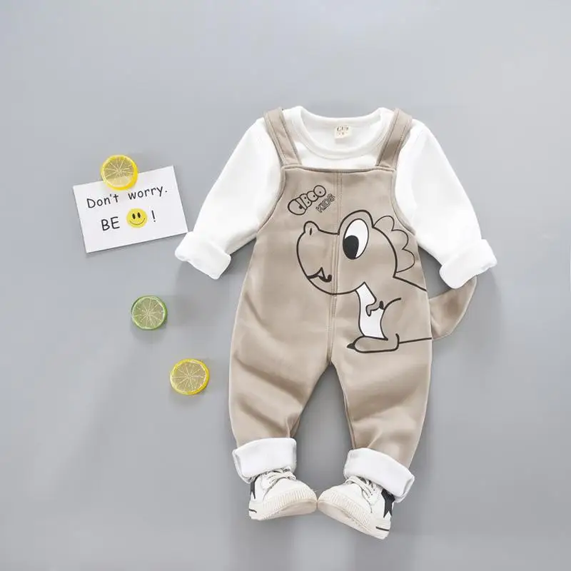 Children Clothes 2018 New Baby Kids Clothing Set Long Sleeve Shirts + Overalls 2pcs Suits for Boys Girls | Детская одежда и обувь