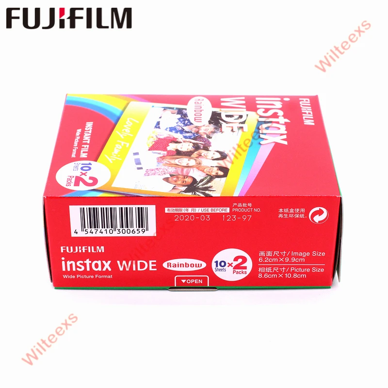 Новинка пленка Fujifilm Instax Wide Rainbow Twin упаковка (20 фотографий) для мгновенной съемки
