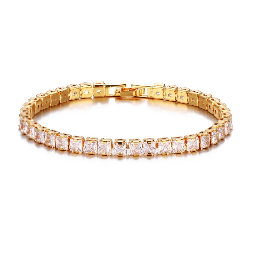 

HONGHONG Brand Women bracelets & bangles high-quality Square Cubic zirconia Classic bracelets Fashion Jewelry