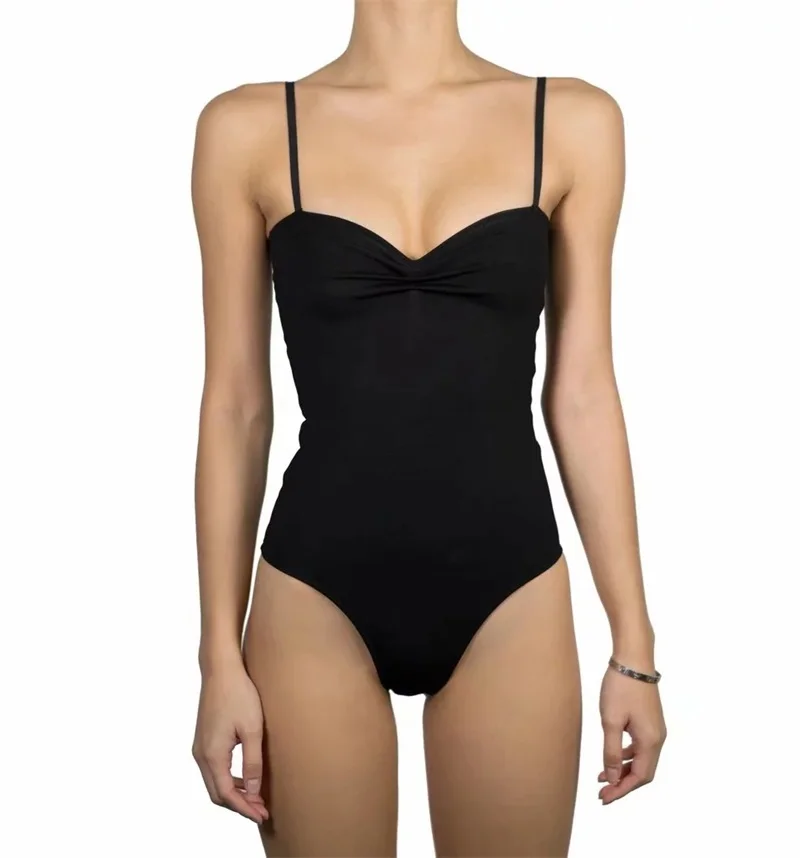 Женщины Ruched шеи Cami боди Cami ремень Боди